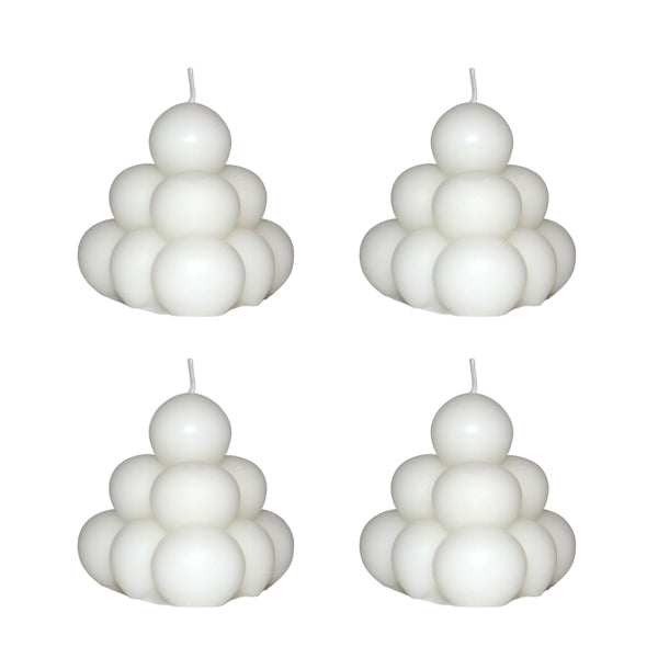 4 Piece White Bubble Scented Candle