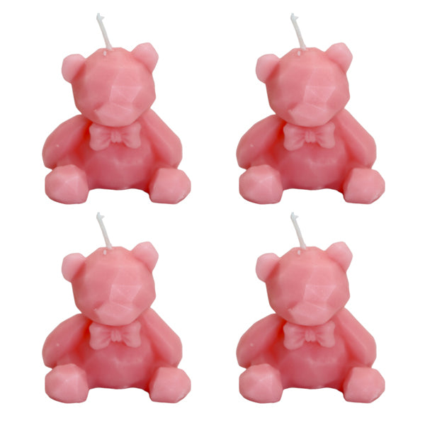 Set Of 4- Cute Bear Shaped Wax Scented Candles