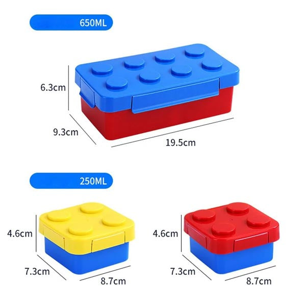 Blocks Snack Container - Lego Shape Lunch Box - Set of 3