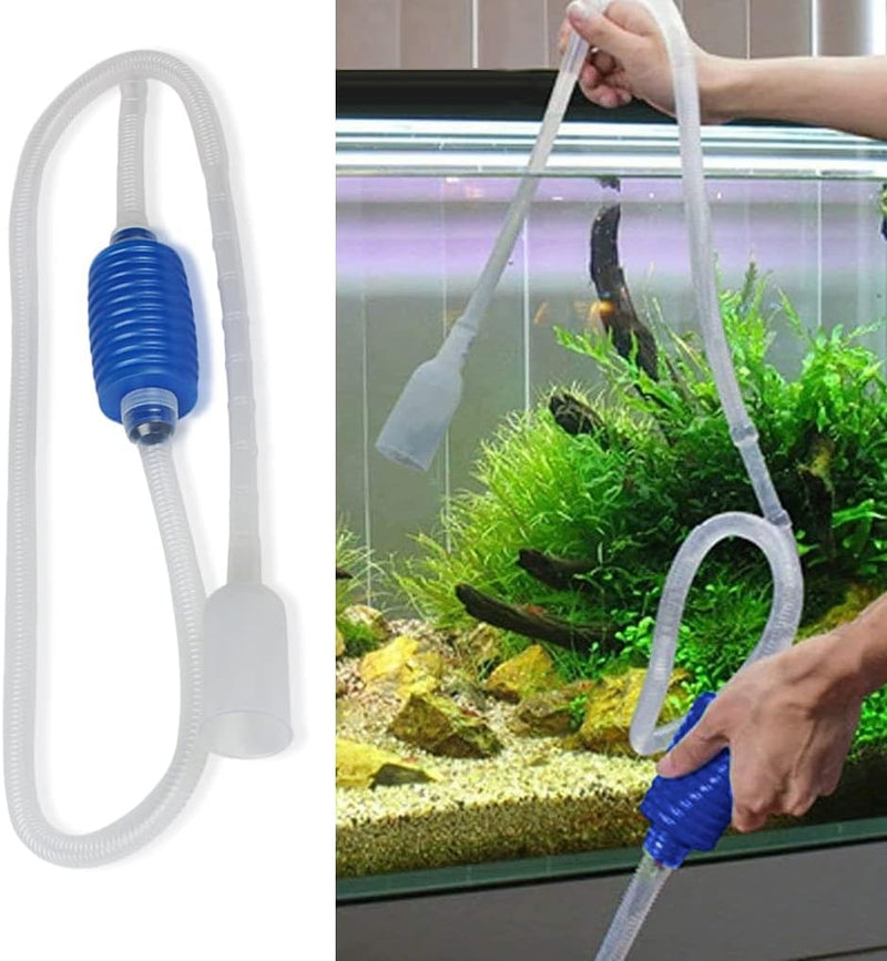 Aquarium one way siphon with filter portable aquarium water changing hand pump cleaning