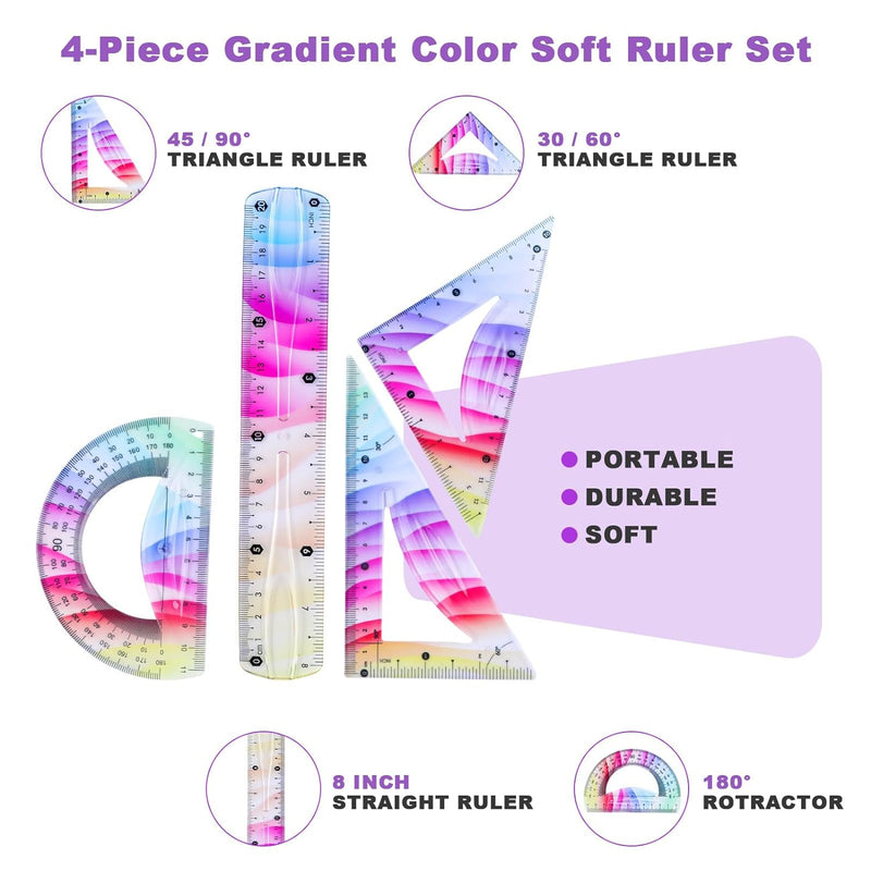 4 Pieces Soft Rulers