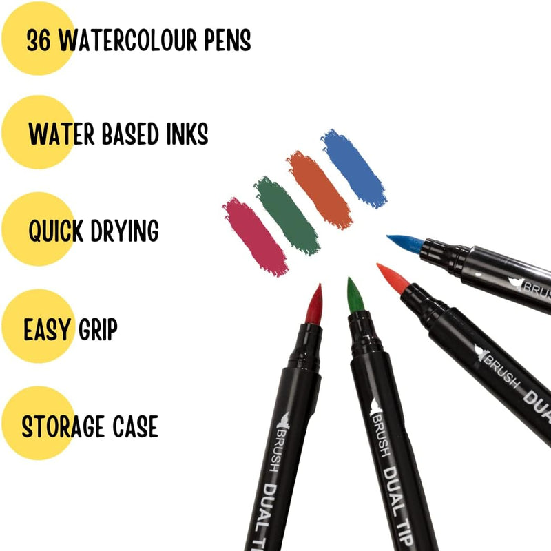 36 Piece Premium Watercolor Pens